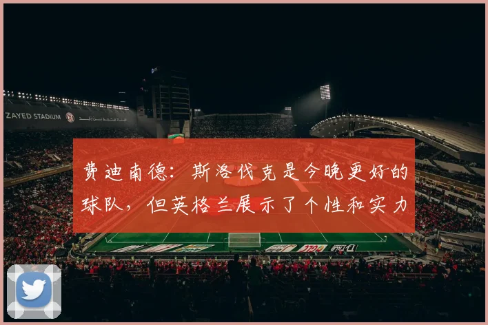 费迪南德：斯洛伐克是今晚更好的球队，但英格兰展示了个性和实力